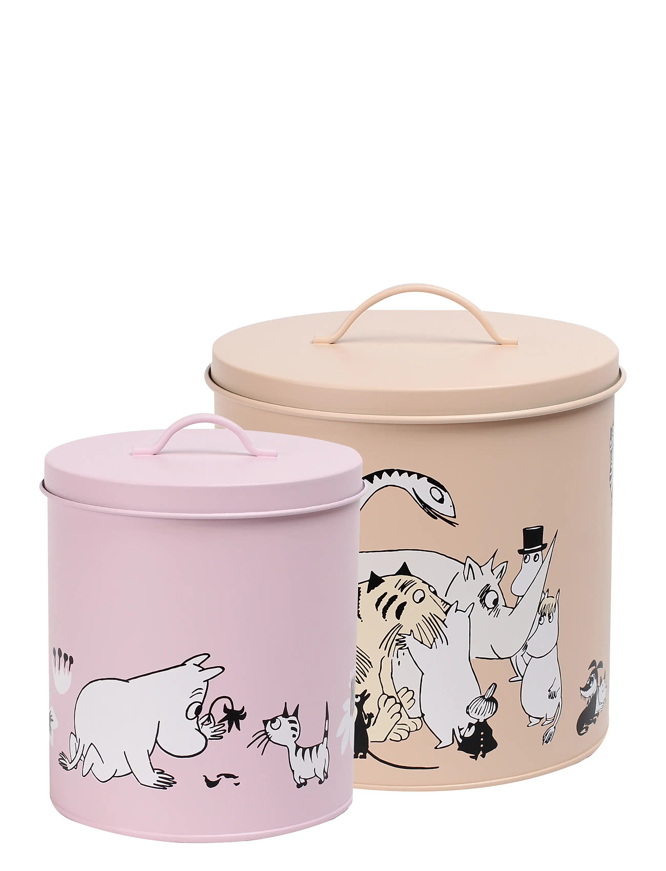 MUMIN Tin Jar Set Of 2, Pink/Beige Rosa