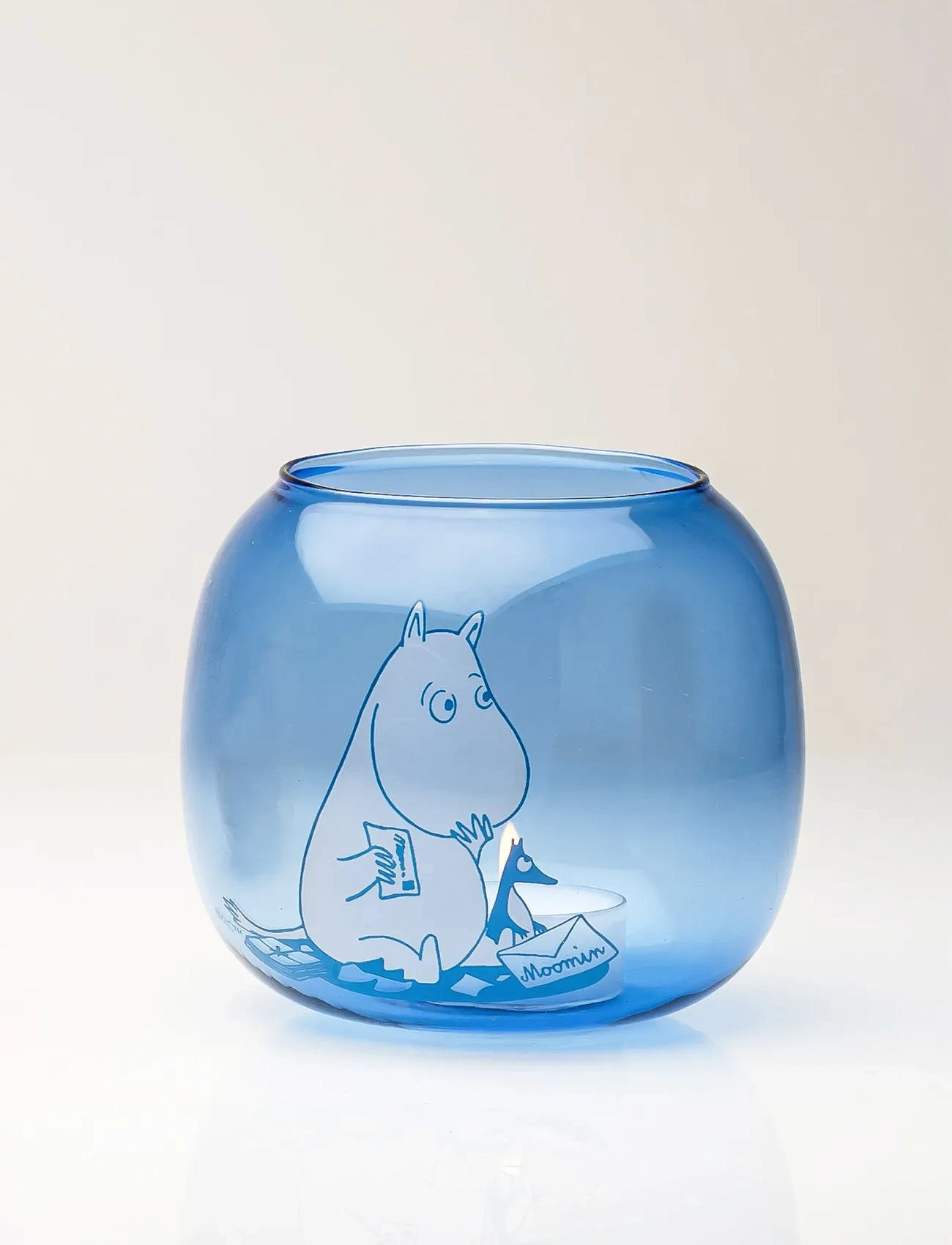 Muurla Moomin Tealight Holder Moomin Blue, 9.5 cm, Blue, Lysestager & Lanterner > Fyrfadsstager, Unisex