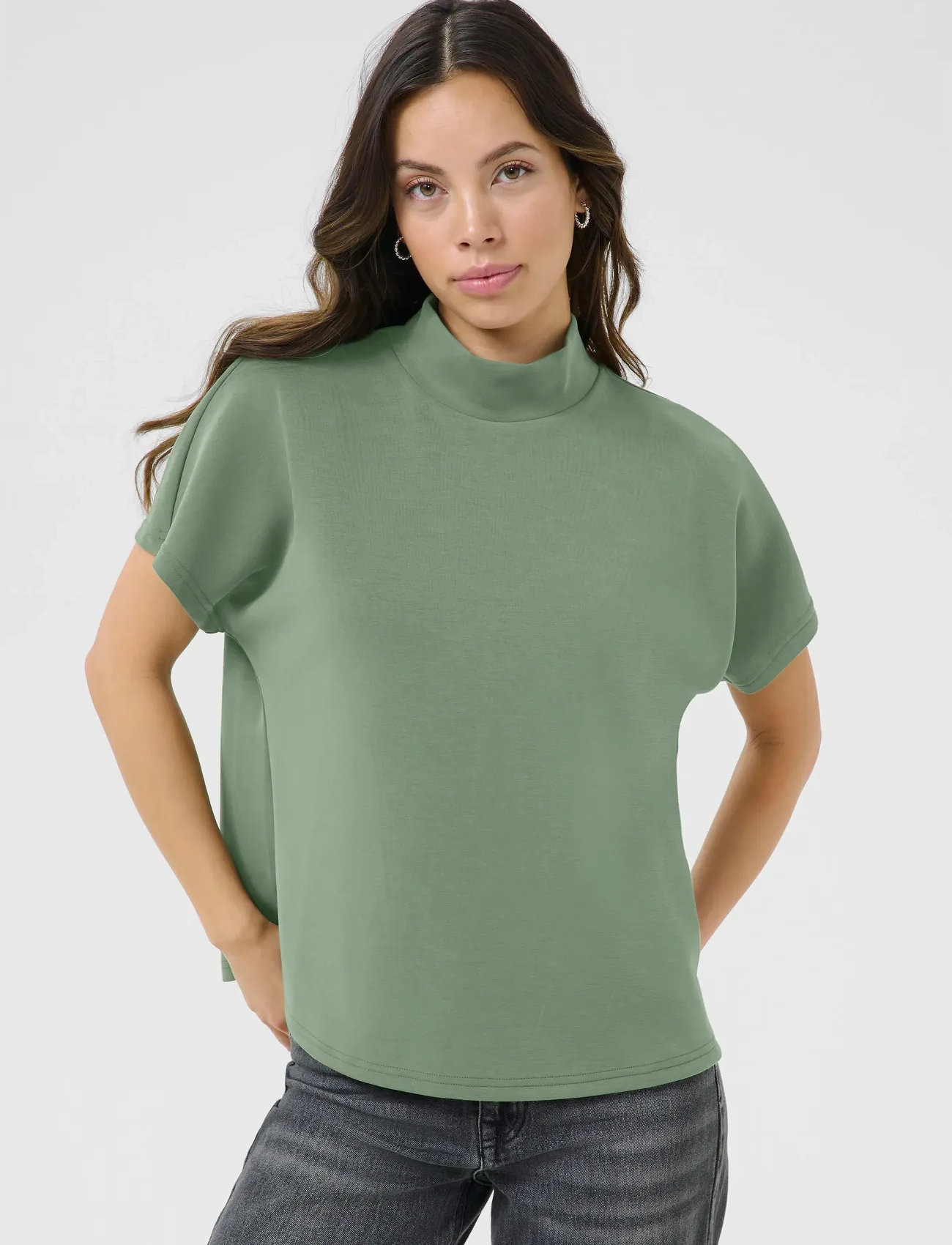 My Essential Wardrobe Mwelle Collar Blouse, XS, Green, Bluser > Kortærmede, Dame