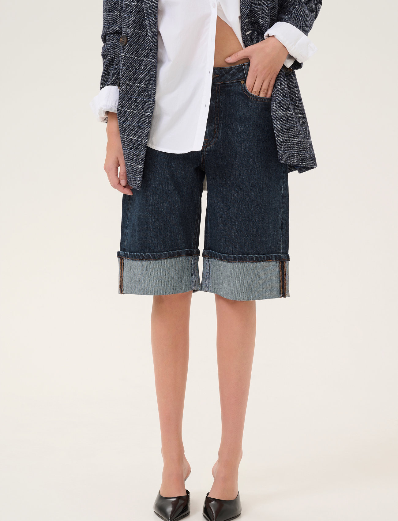 My Essential Wardrobe Dalvimw 139 Shorts, 27, Navy, Shorts > Denim Shorts, Dame
