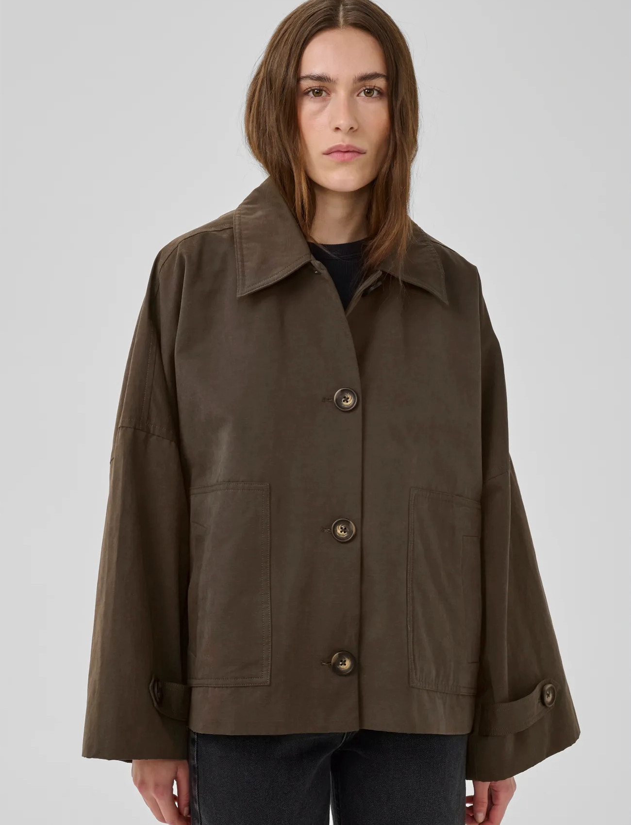 My Essential Wardrobe Lyonmw Os Short Jacket, 38-40, Brown, Jakker > Let Sommerjakke, Dame