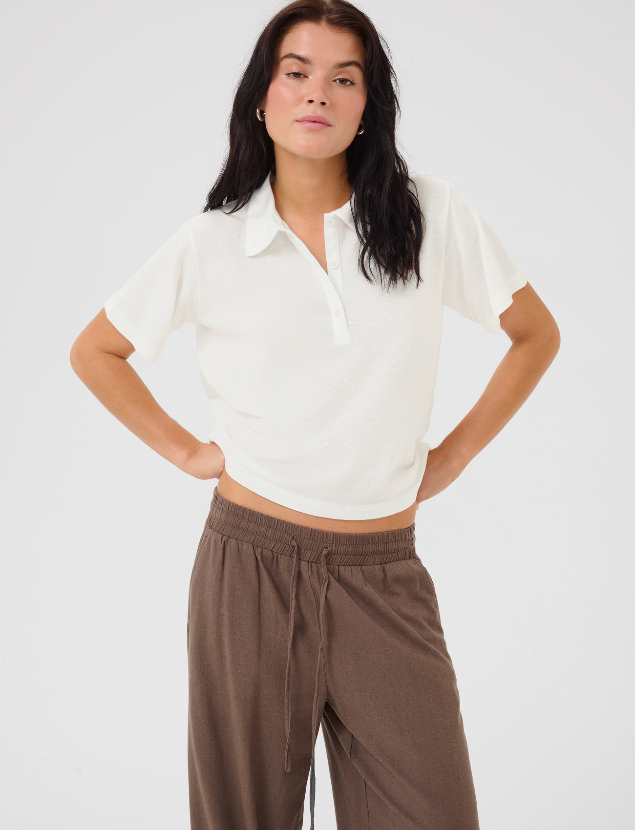 My Essential Wardrobe Abbymw Polo Tee, XL, White, T-Shirts Og Toppe > Poloer, Dame