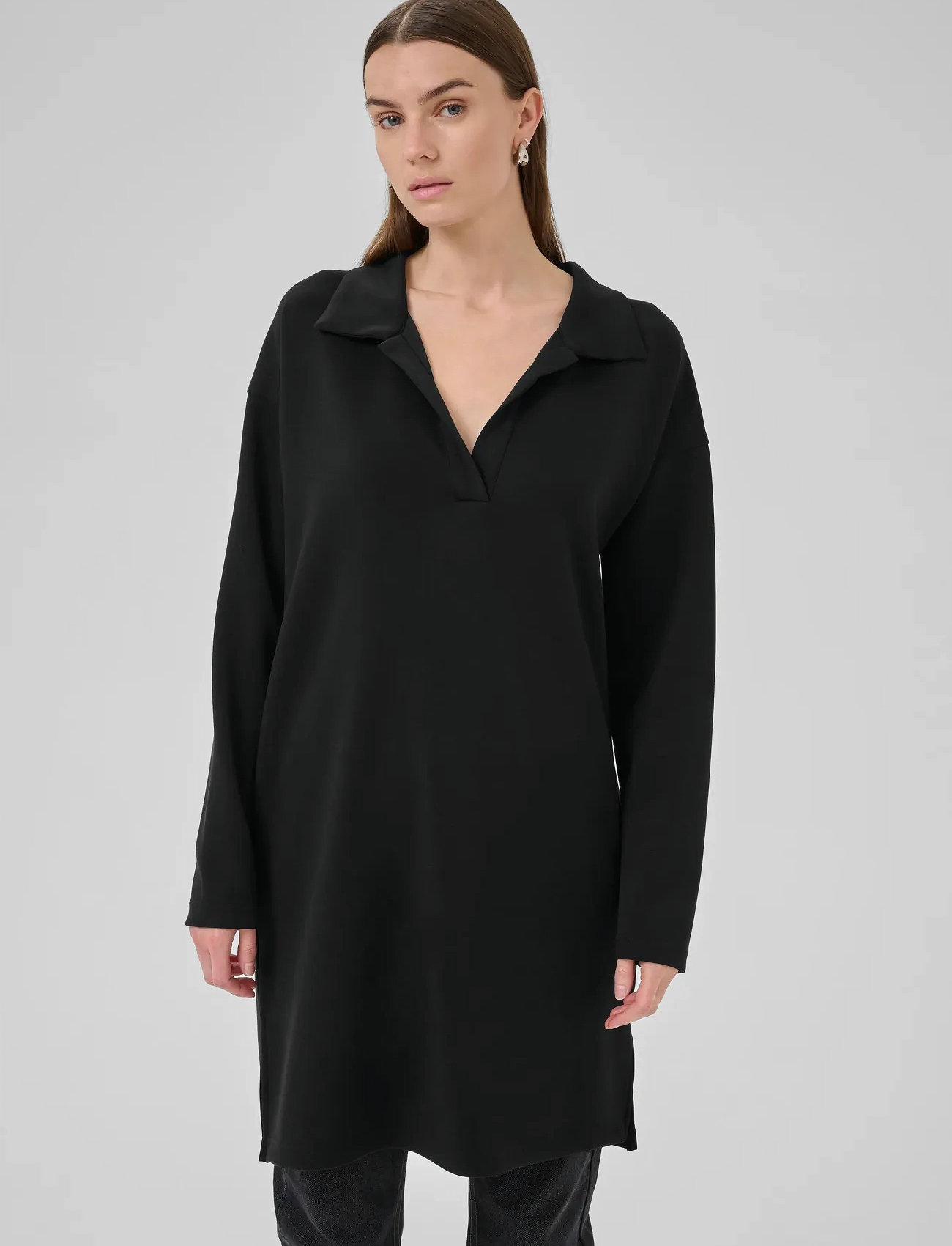 My Essential Wardrobe Hellemw Polo Dress, M, Black, Kjoler > Knælange Og Midi, Dame