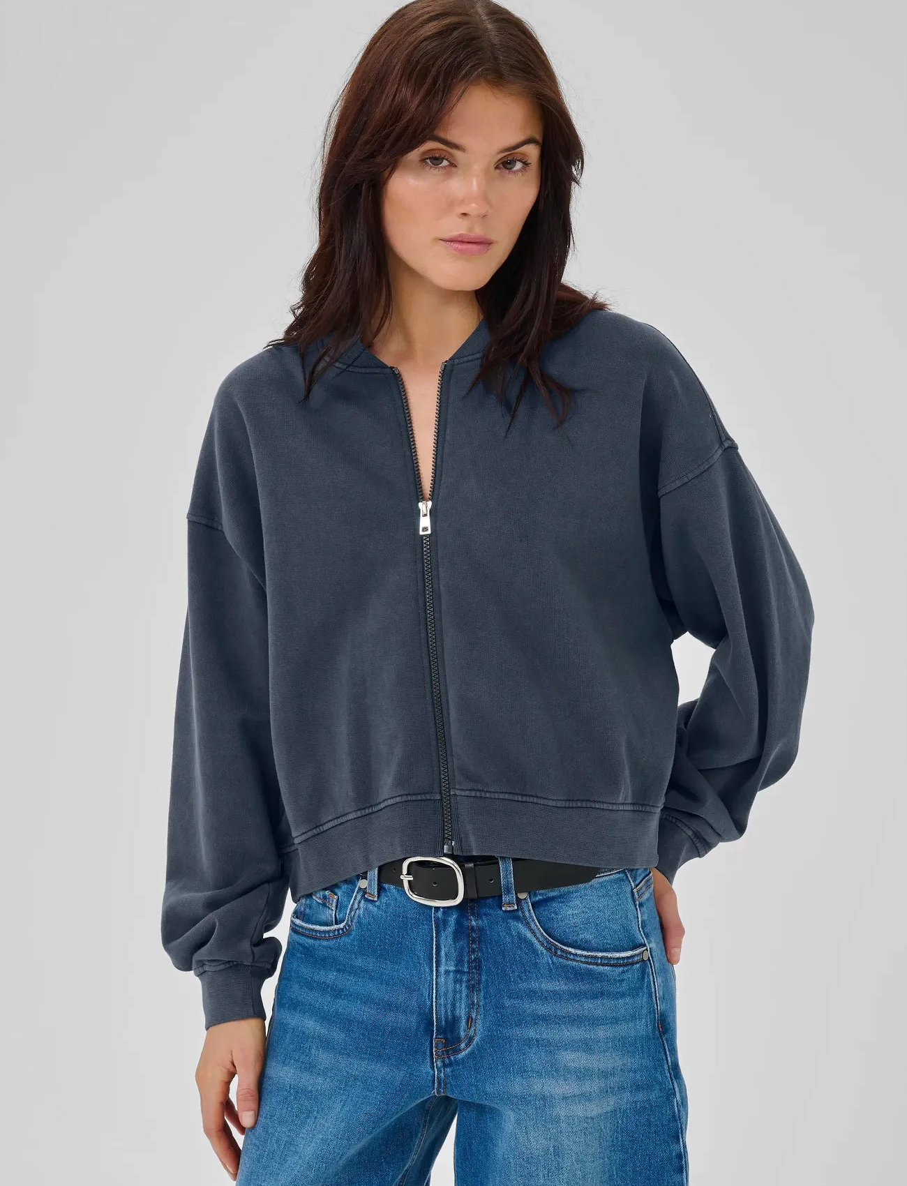 My Essential Wardrobe Metamw Short Sweat Jacket, S, Grey, Jakker > Let Sommerjakke, Dame