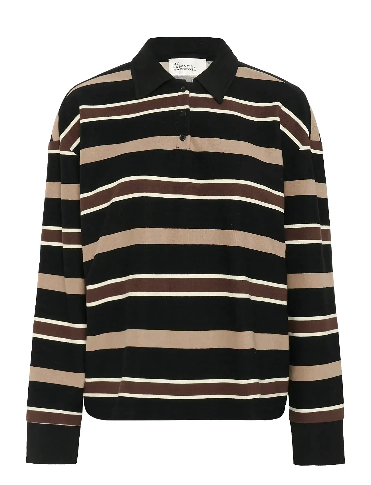 MY ESSENTIAL WARDROBE Salinamw Polo Bluse Schwarz - XXL - Damen
