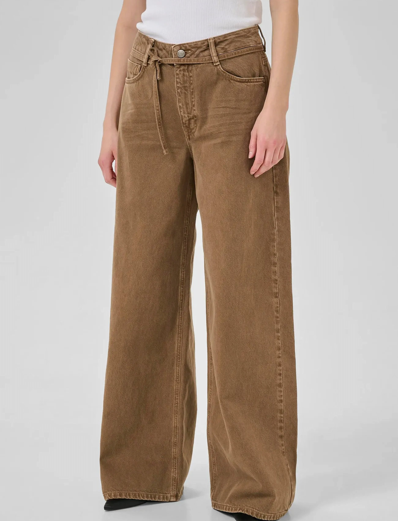 My Essential Wardrobe Mwkaro 175 Mid X-Wide, 34 x 32, Brown, Jeans > Vidde, Dame
