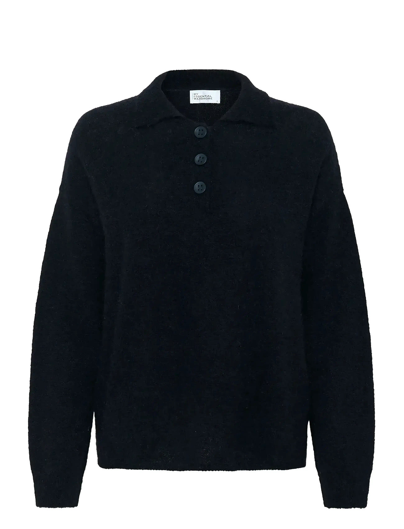 MY ESSENTIAL WARDROBE Sivamw Knit Polo Pullover Schwarz - L - Damen