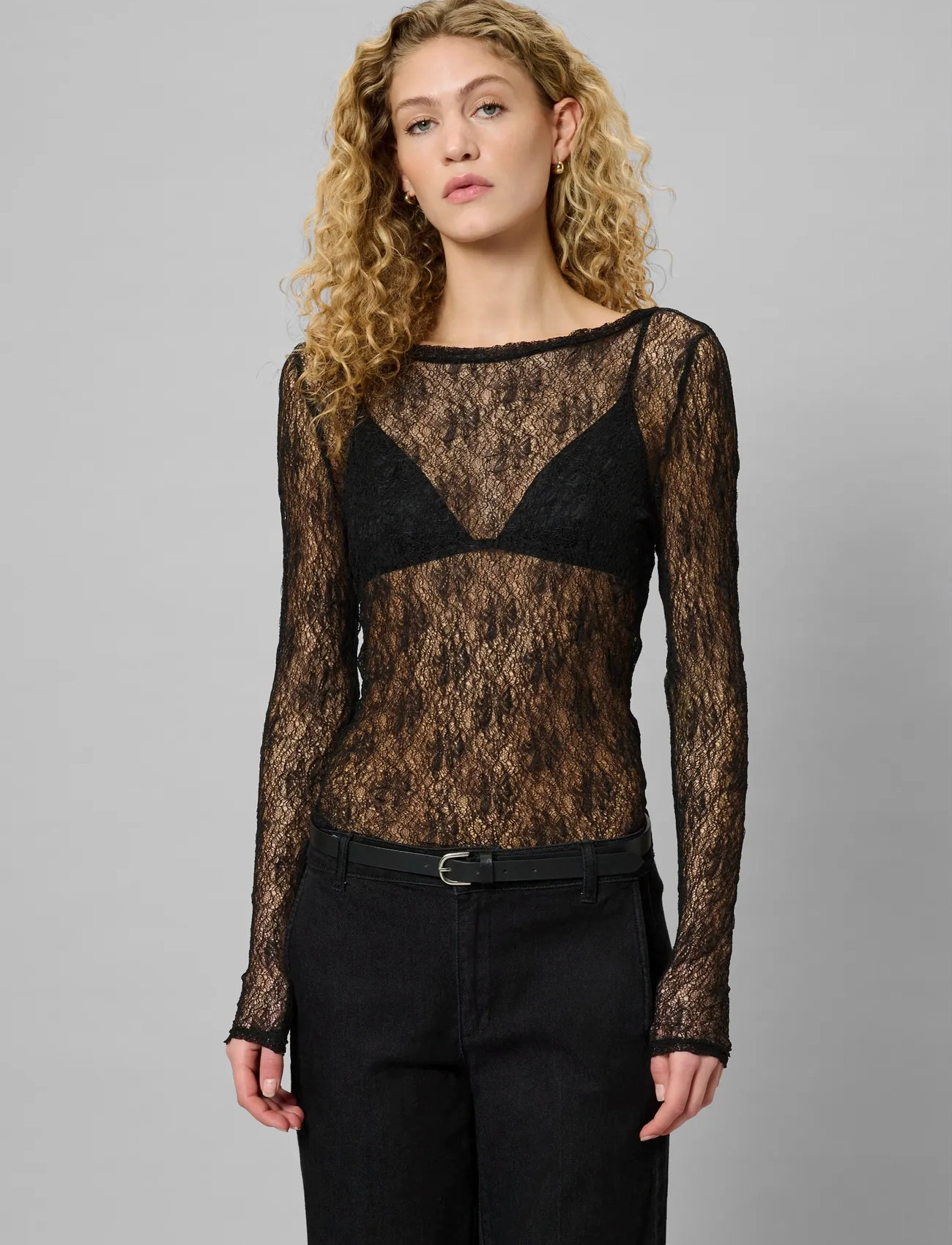 My Essential Wardrobe Mwrita Boatneck Ls Blouse, M, Black, T-shirts & Overdele - Long-sleeved, Dame