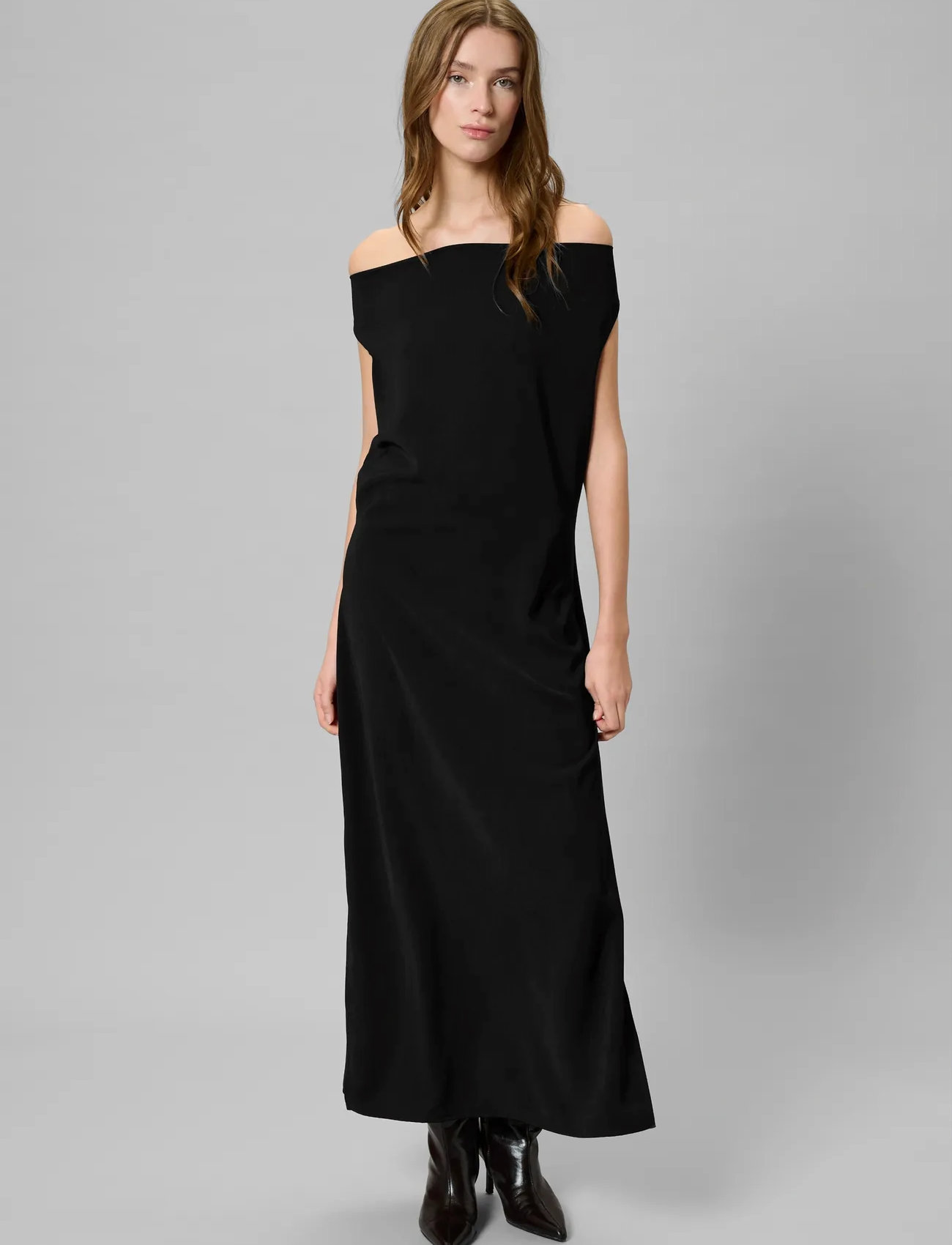 My Essential Wardrobe Mwmille Waterfall Dress, 36, Black, Kjoler > Knælange Og Midi, Dame