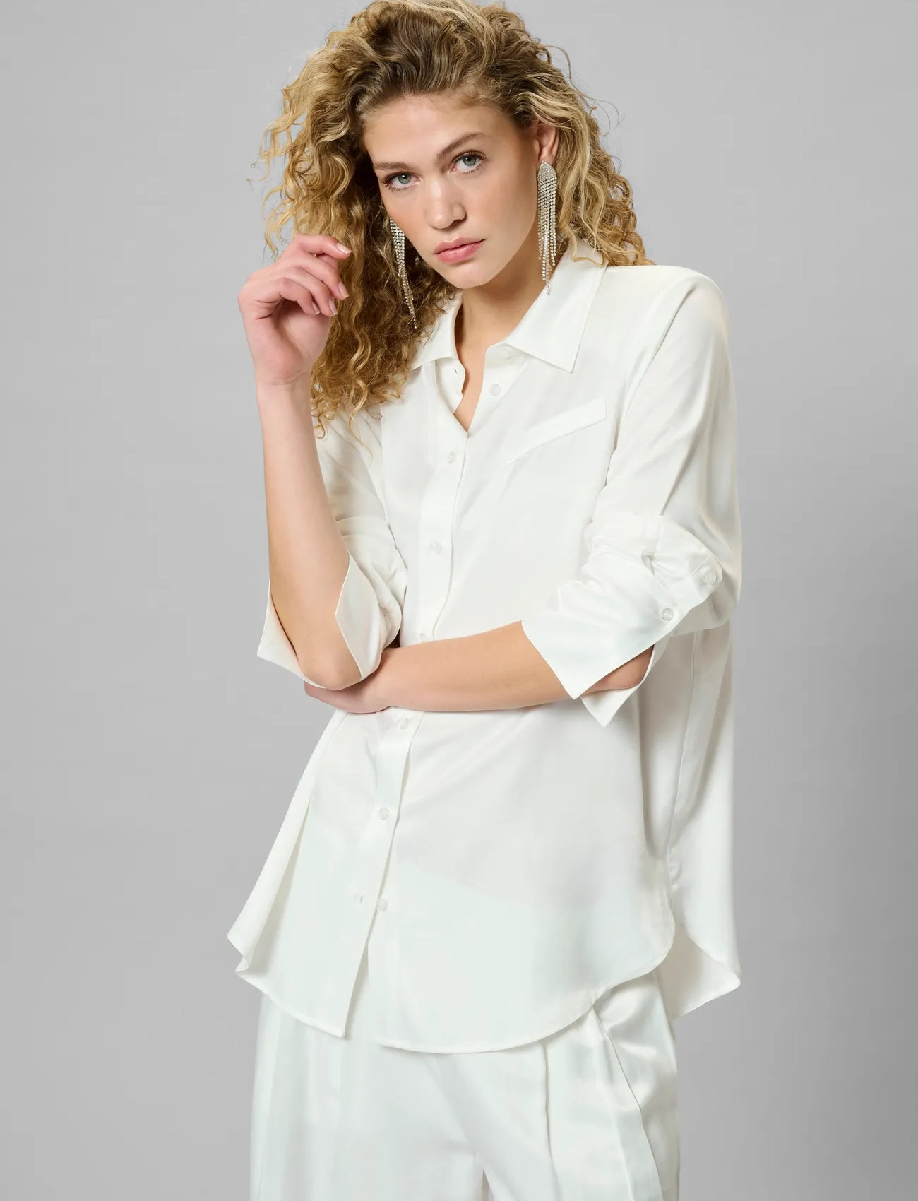My Essential Wardrobe Mwestelle Shirt, 34, White, Skjorter > Langærmede, Dame
