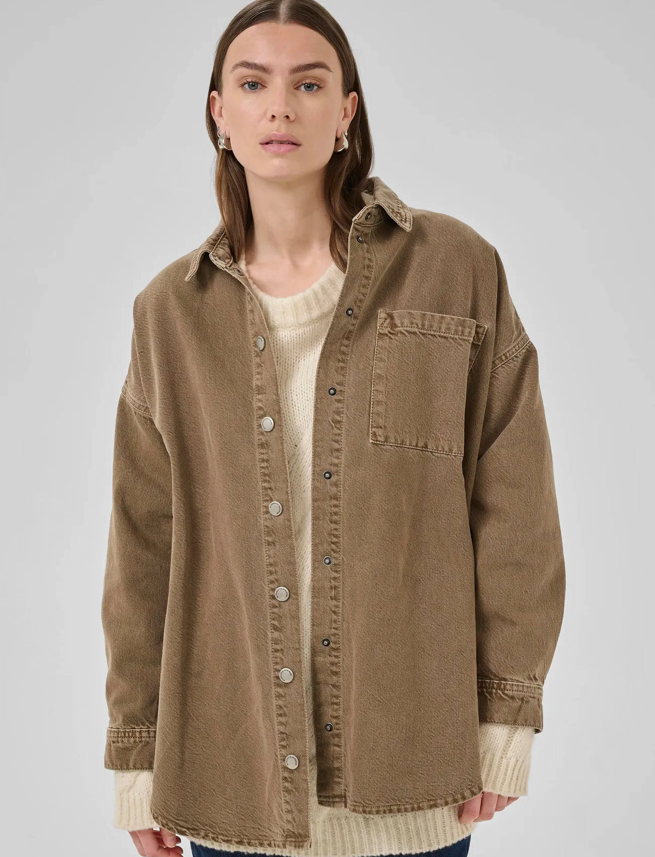 My Essential Wardrobe Mwmalo 175 Shirt, 34, Brown, Skjorter > Langærmede, Dame