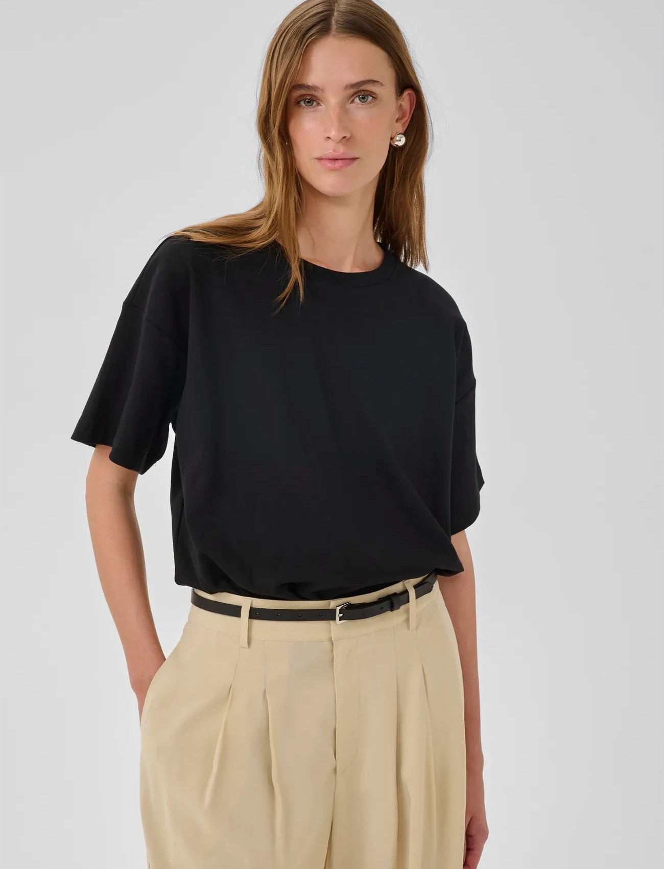 My Essential Wardrobe Mwapir Boxy Tee, XL/XXL, Black, T-Shirts & Toppe > Kortærmede, Dame