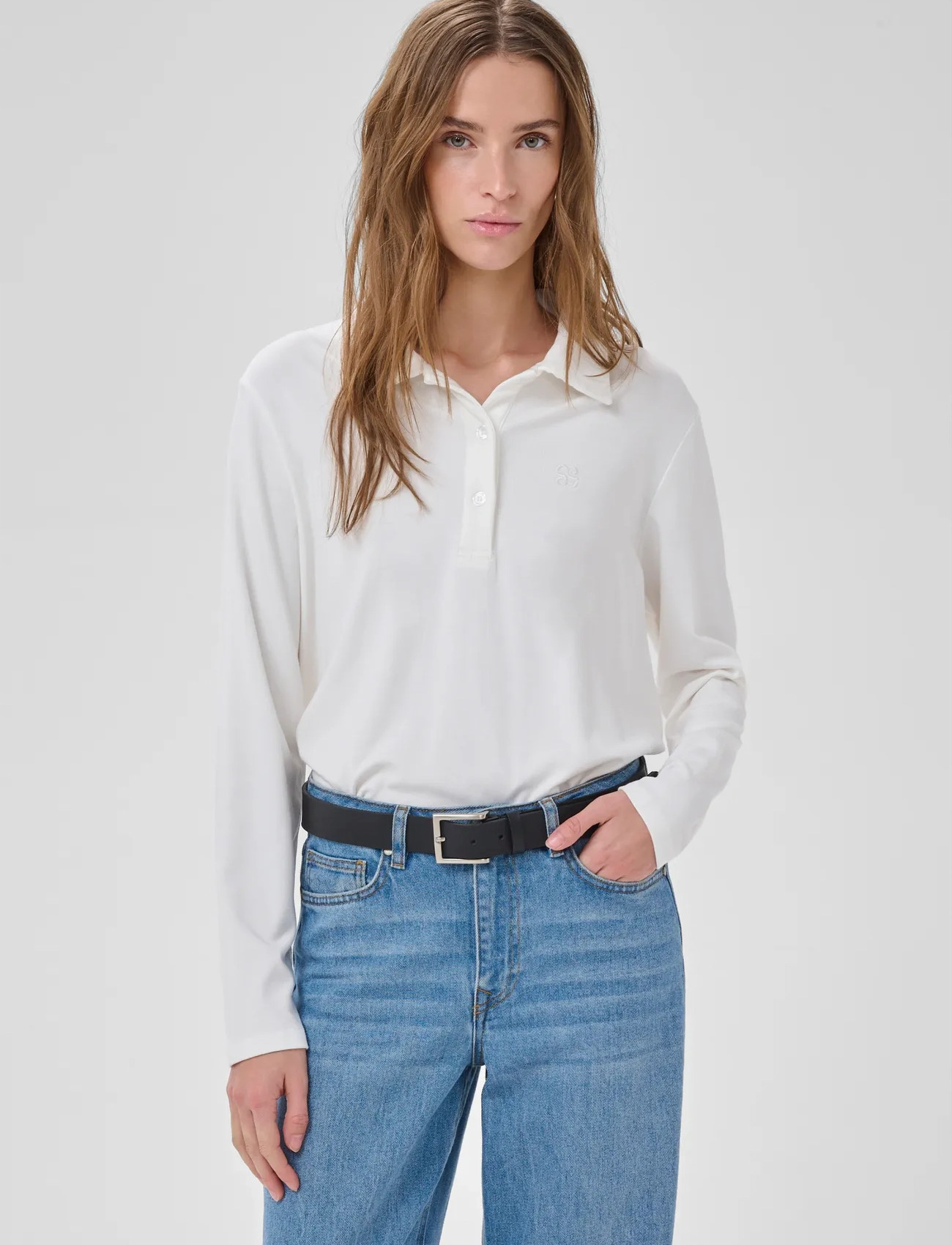 My Essential Wardrobe Mwnupti Polo Blouse, XXL, White, T-Shirts Og Toppe > Poloer, Dame