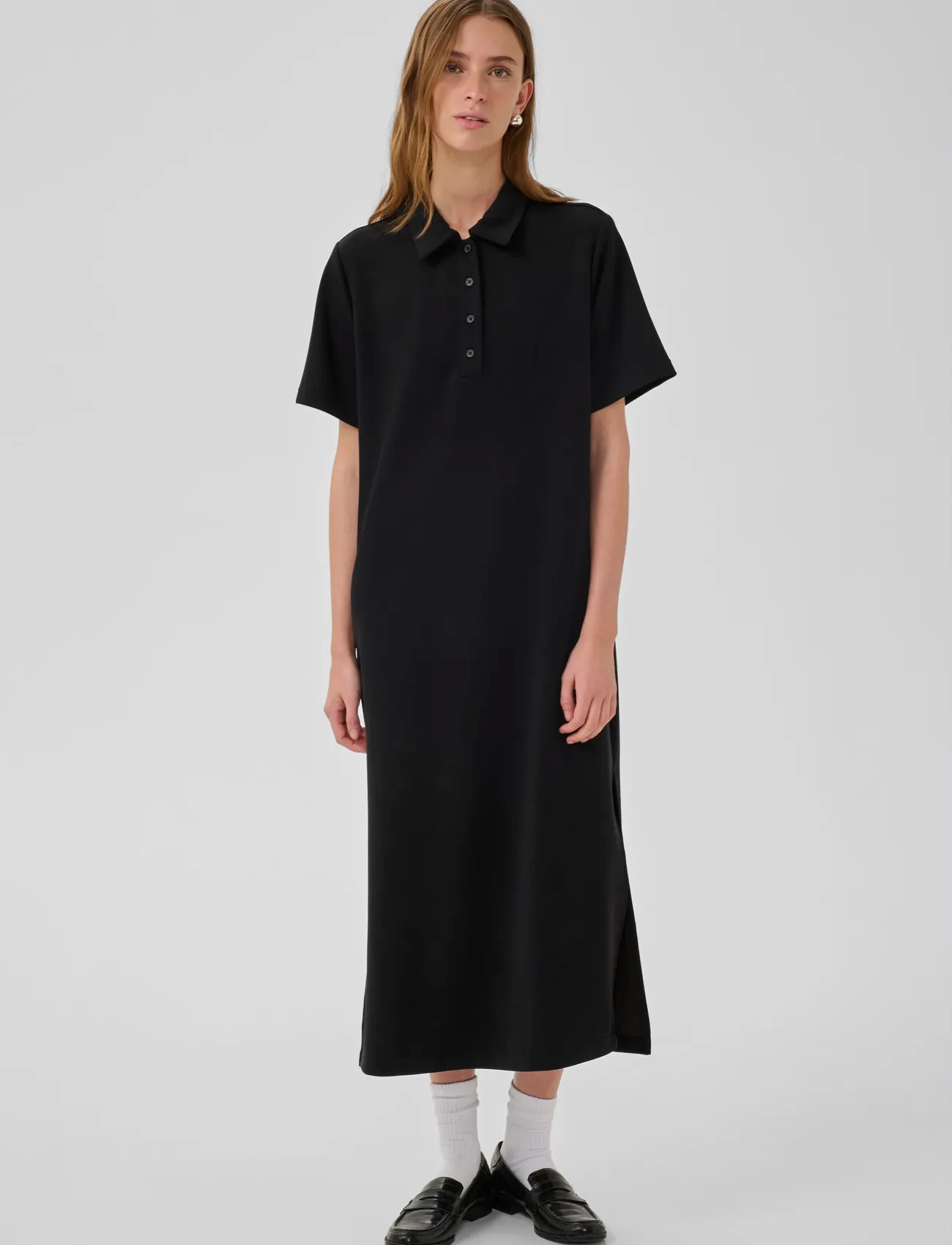 My Essential Wardrobe Mwhelle Polo Long Dress, XL, Black, Kjoler > Knælange Og Midi, Dame