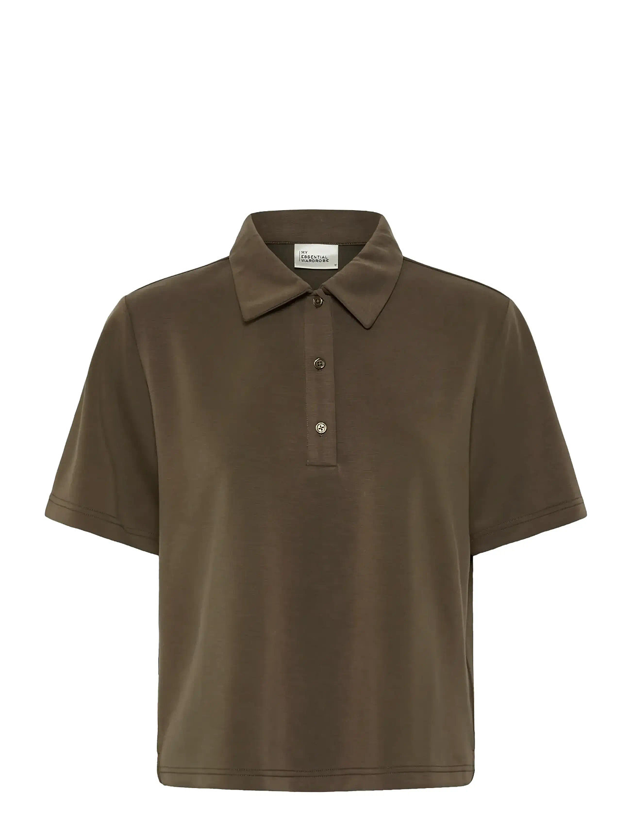My Essential Wardrobe Mwhelle Polo Tee, L, Brown, T-Shirts Og Toppe > Poloer, Dame