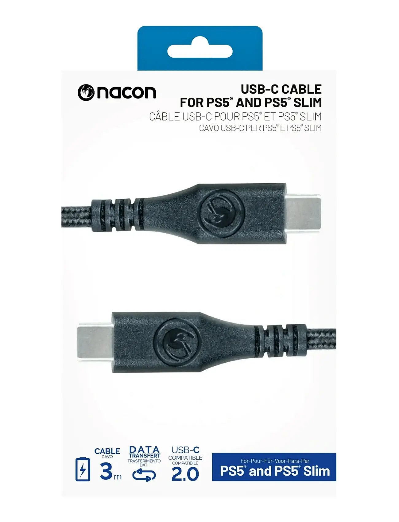 NACON Ps5 Usb Cable Ctoc 3 M, One Size, Black, Accessories > Other, Børn