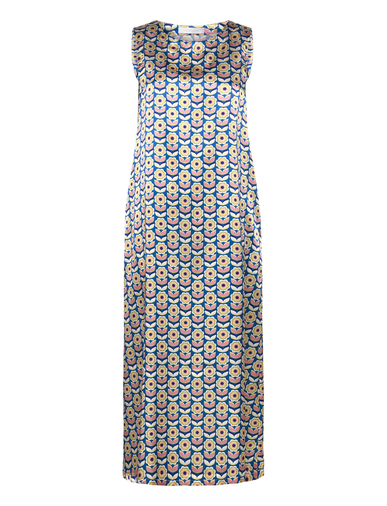 NAJA LAUF Paulette Kleid Sateen 60S Flowers Blau - 34 - Damen