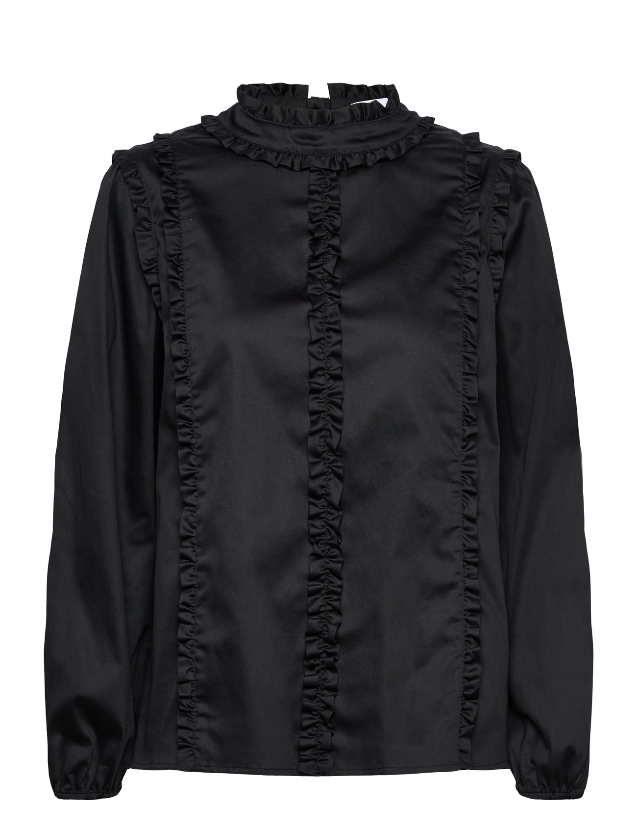 NAJA LAUF Poula Bluse Sateen Poplin Schwarz - 34 - Damen