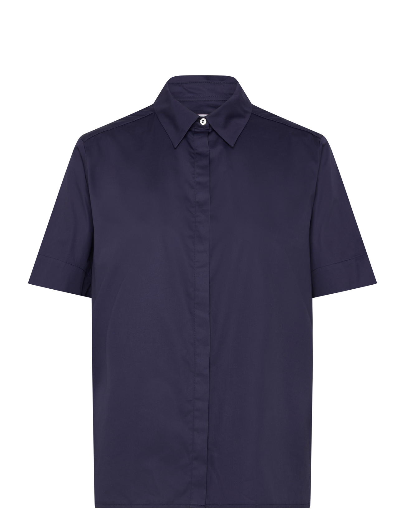 Naja Lauf Tali Shirt Cotton Sateen, 36, Navy, Skjorter > Kortærmede, Dame