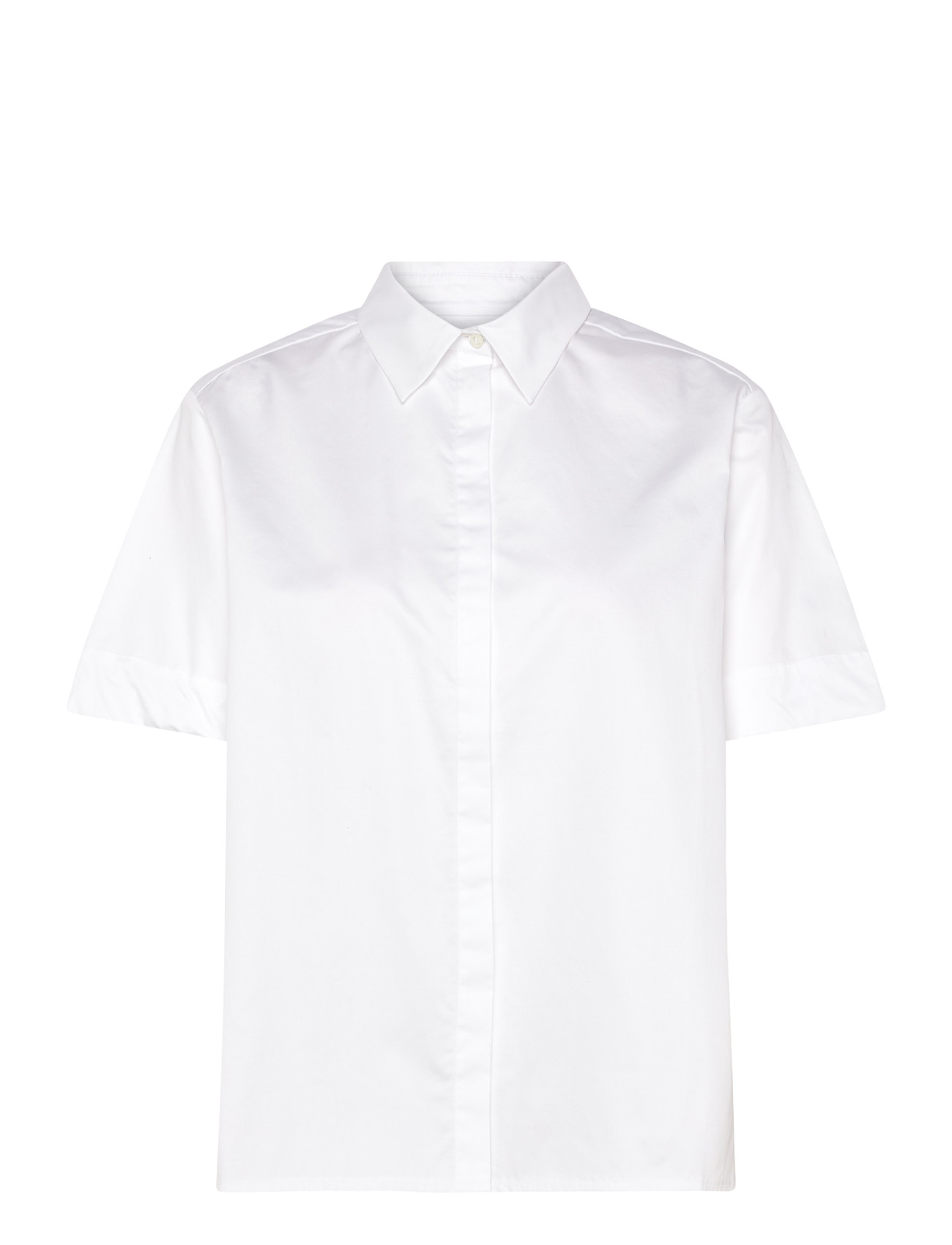 Naja Lauf Tali Shirt Cotton Sateen, 42, White, Skjorter > Kortærmede, Dame