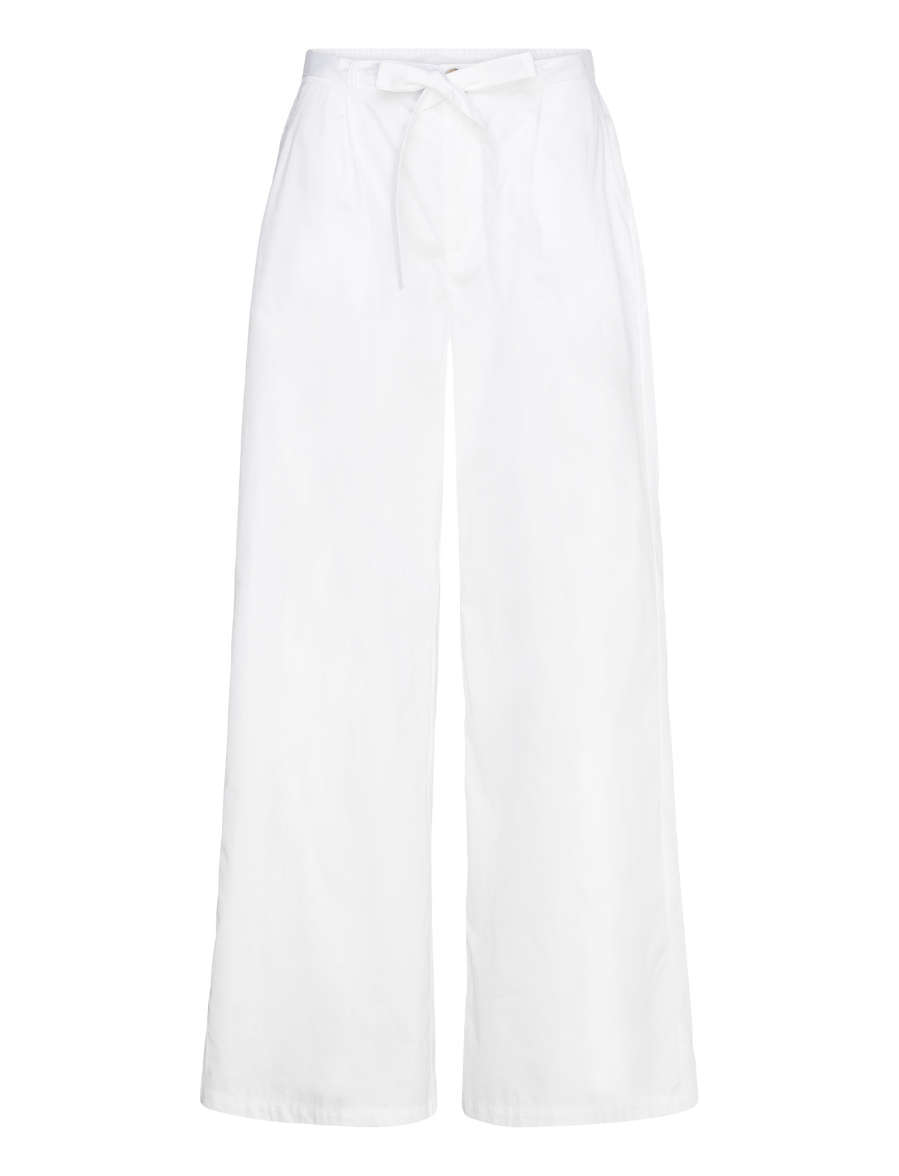 Naja Lauf Jelena Pants Cotton Sateen, 36, White, Bukser > Brede Ben, Dame