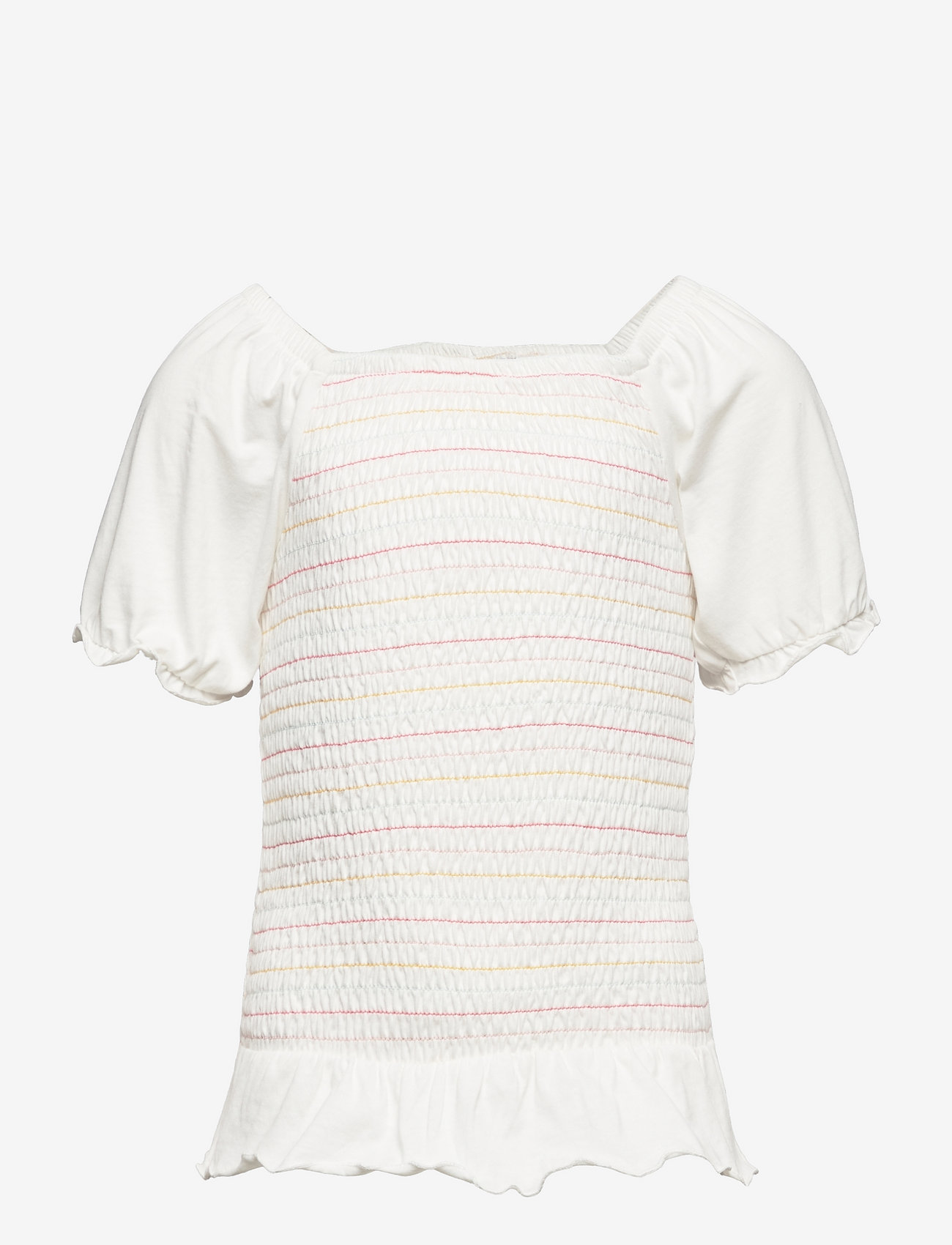 name it - NKFFLONIE CAPSL SLIM TOP - t-shirt uni à manches courtes - white alyssum - 0