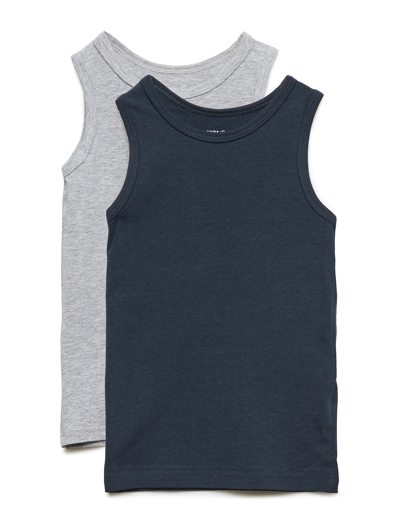 Nmmtank Top 2P Grey Melange Noos T-shirts Sleeveless Multi/mönstrad Name It