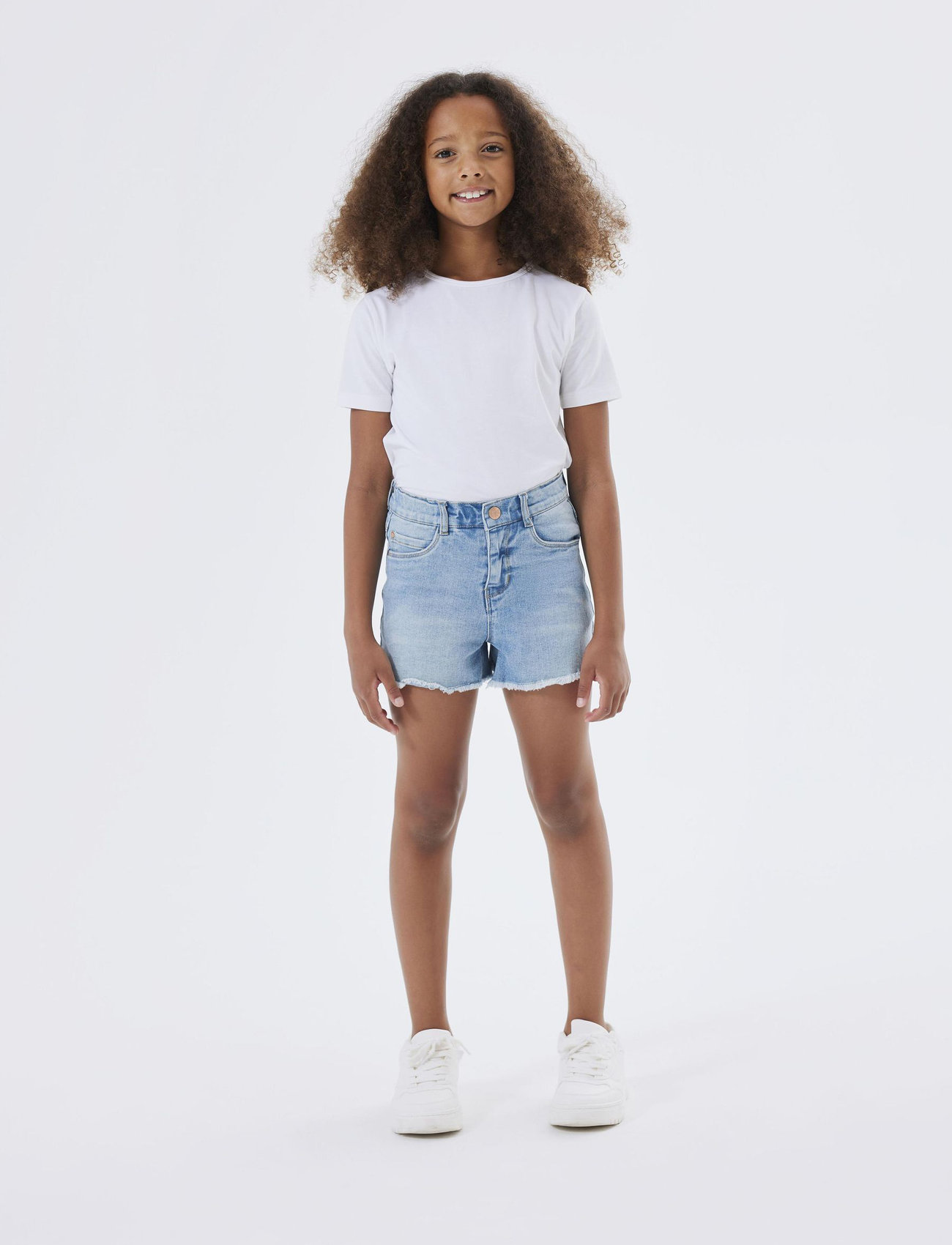 name it Nkfrose Hw Mom Dnm Shorts 8222-Ya Noos, 116, Blue, Underdele > Shorts, Børn