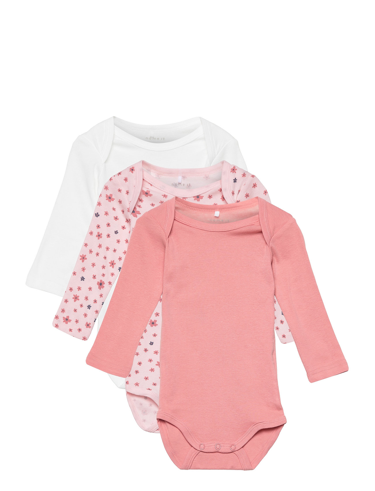 Nbfbody 3P Ls Rosette Flower Noos Pink Name It