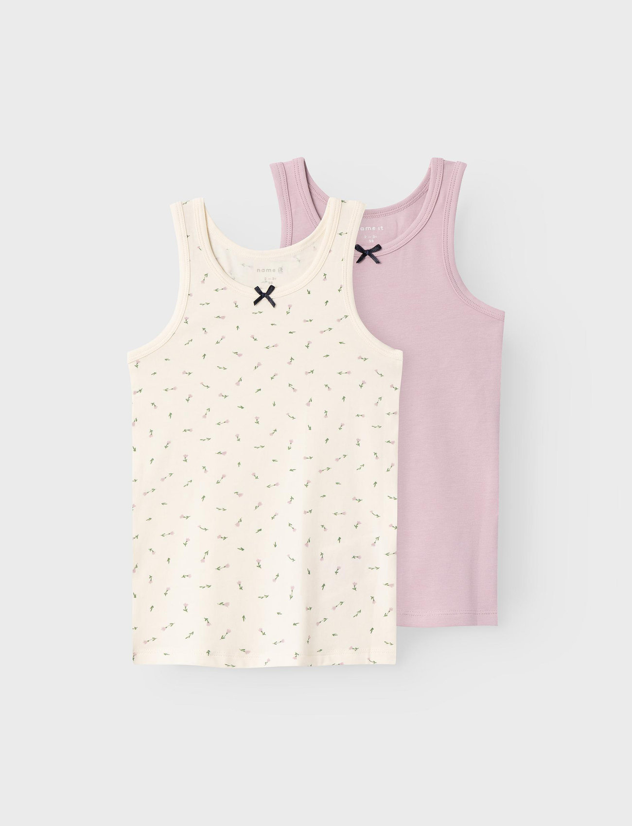 name it Nmftank Top 2P Buttercream Floral Noos, 104, Multi/patterned, Undertøj > Toppe, Børn