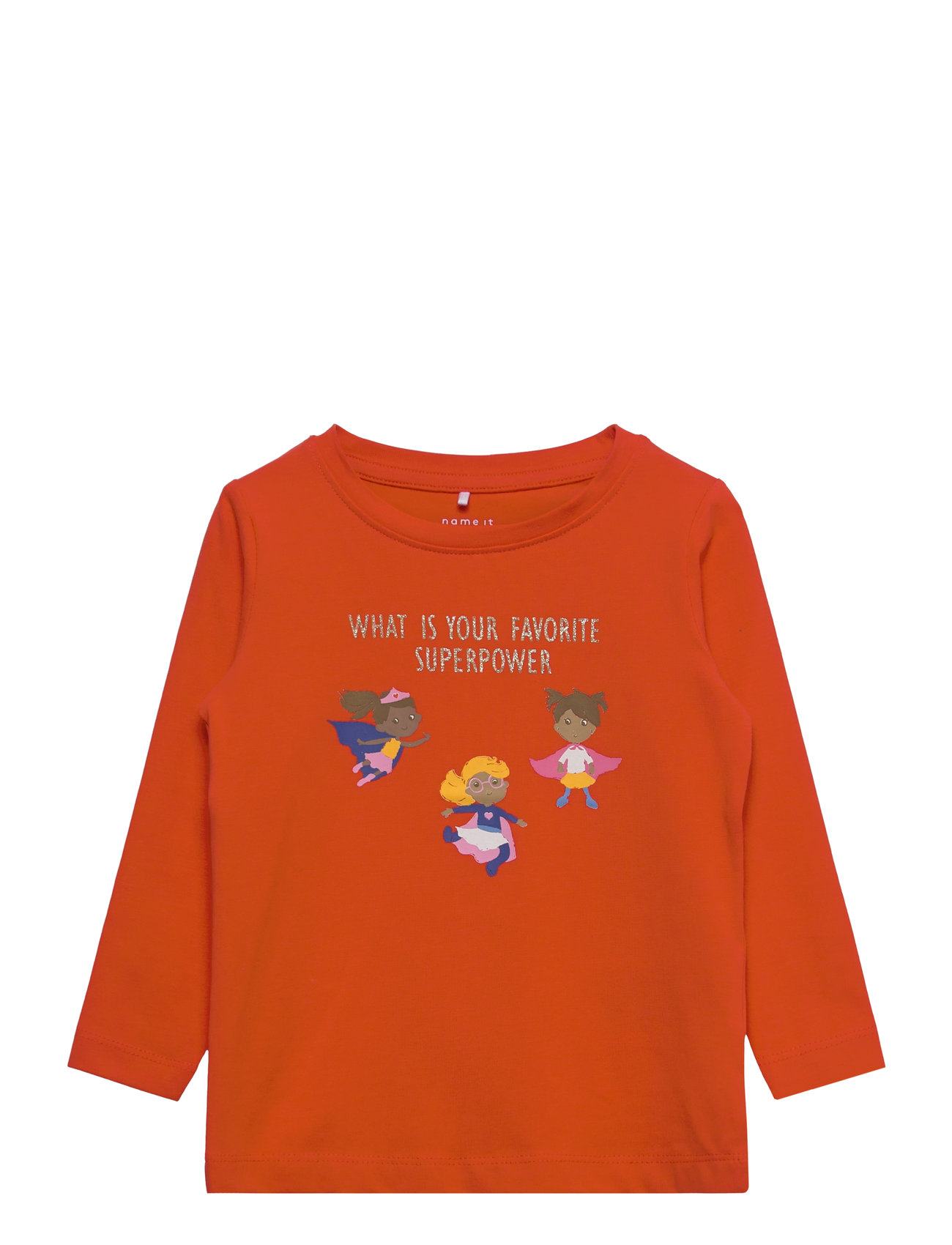 Nmflina Ls Top Box Tops T-shirts Long-sleeved T-Skjorte Orange Name It