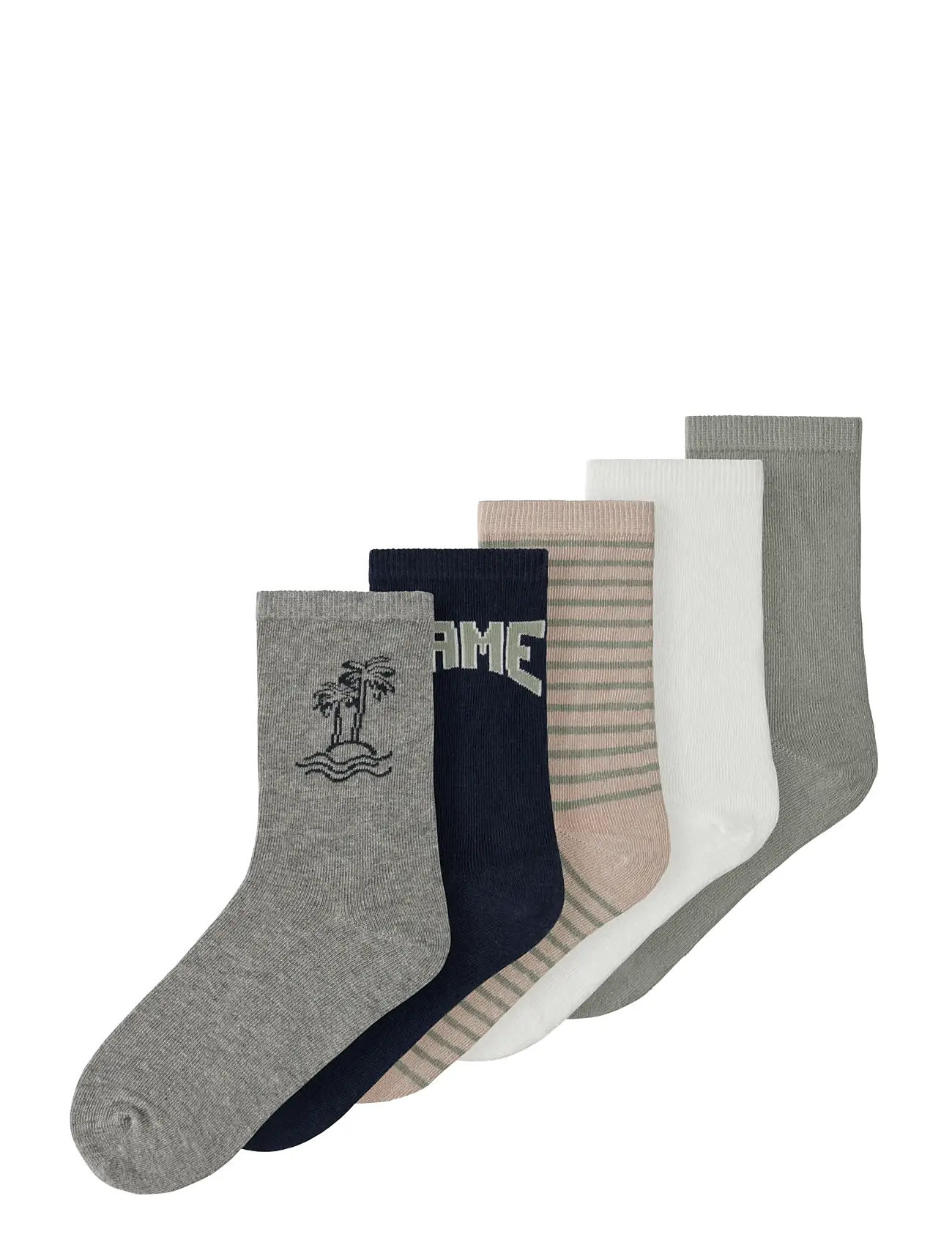 NAME IT Nkmvaks 5P Socke Grau - 31-33 - Kinder