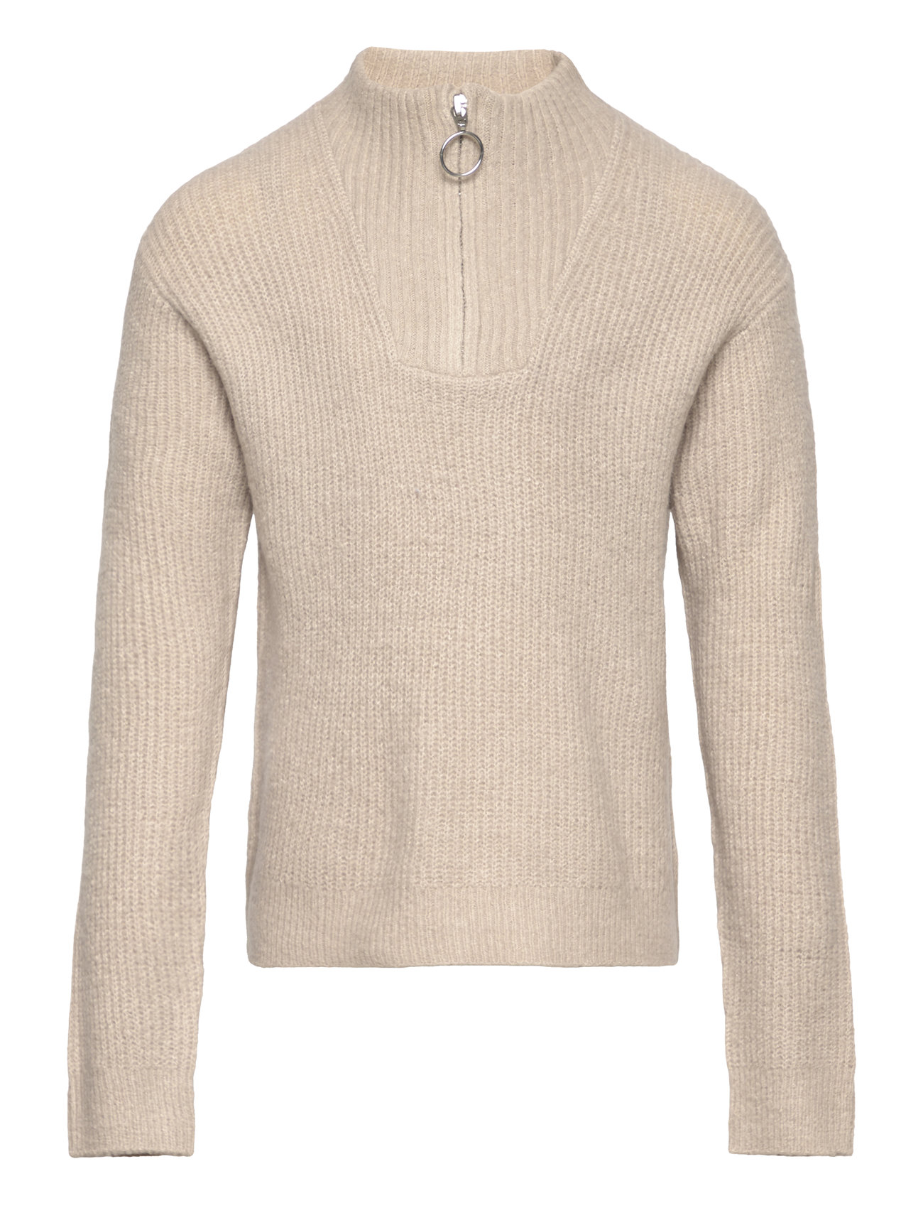 Nkftimulle Ls Short Half Zip Knit Beige Name It
