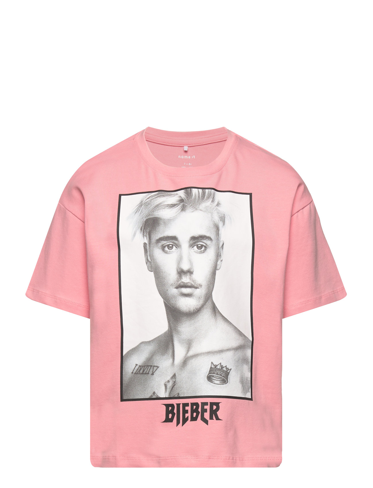 Nkfjabb Justinbieber Ss Boxy Top Box Unv Tops T-Kortærmet Skjorte Pink Name It