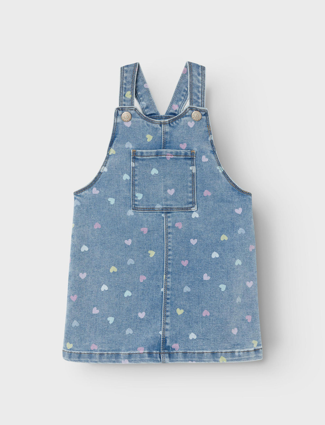 Medium Blue Denim Hearts Rosa Denim Kjole str. 86