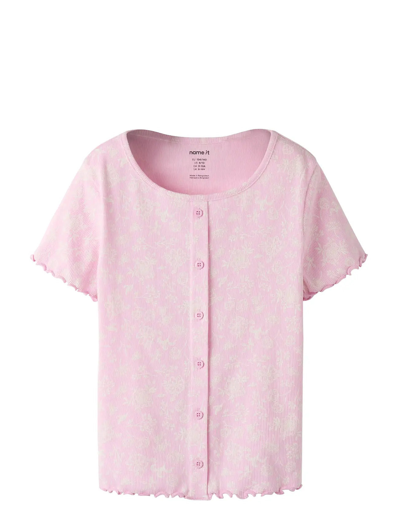 NAME IT Nkfvemia Aop Ss Slim Oberteil Pink - 146-152 - Kinder