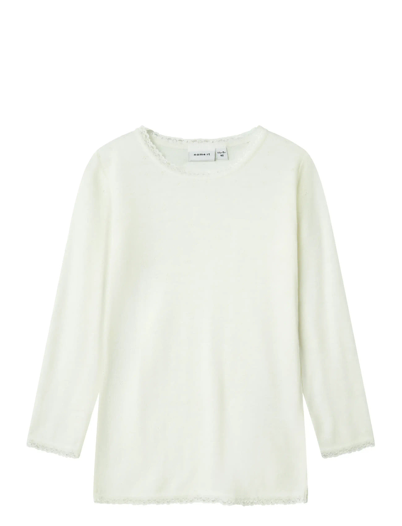 Nmfwang Wool Needle Ls Top Solid Noos White Name It