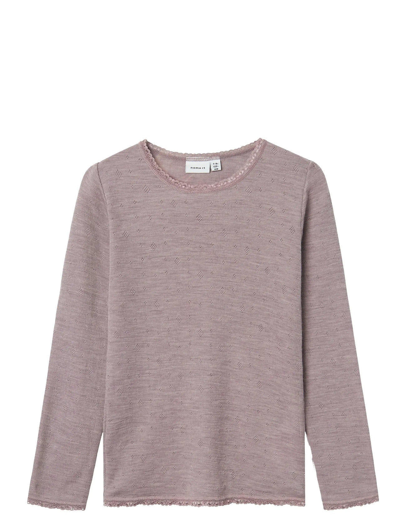 Nkfwang Wool Needle Ls Top Solid Purple Name It