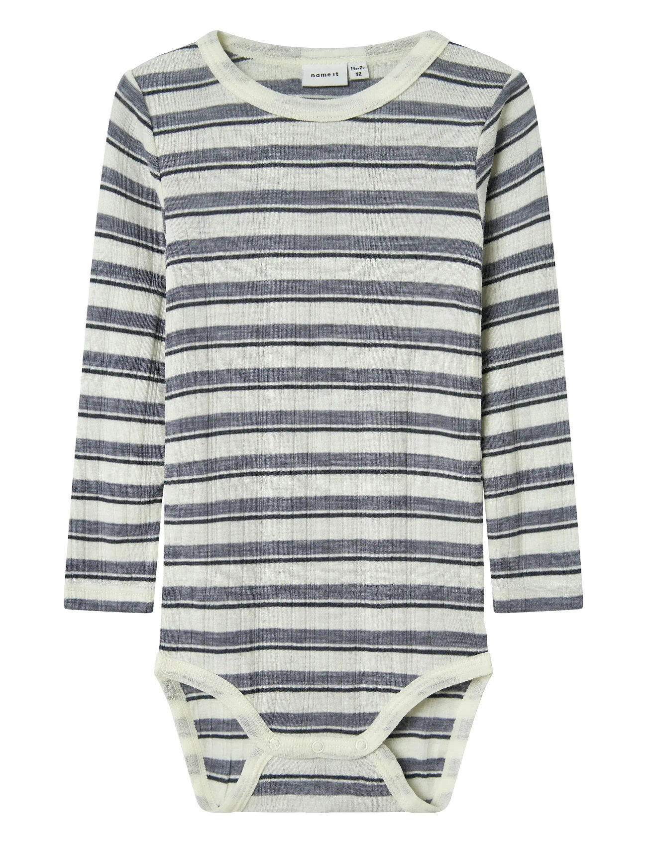 name it Nmmwang Wool Needle Ls Body Noos, 98, Multi/patterned, Bodys > Langærmede, Børn