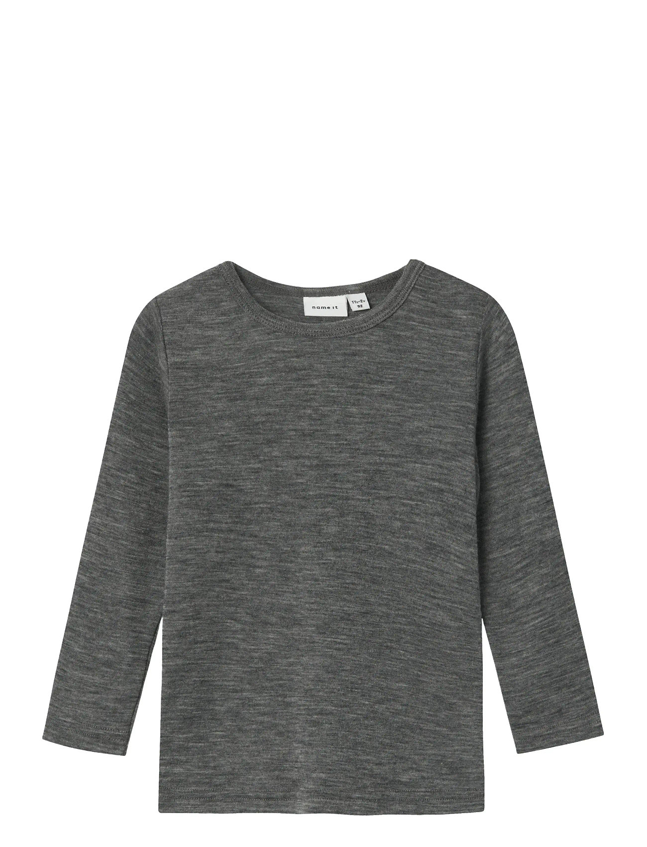 Nmmwang Wool Rib Ls Top Grey Name It