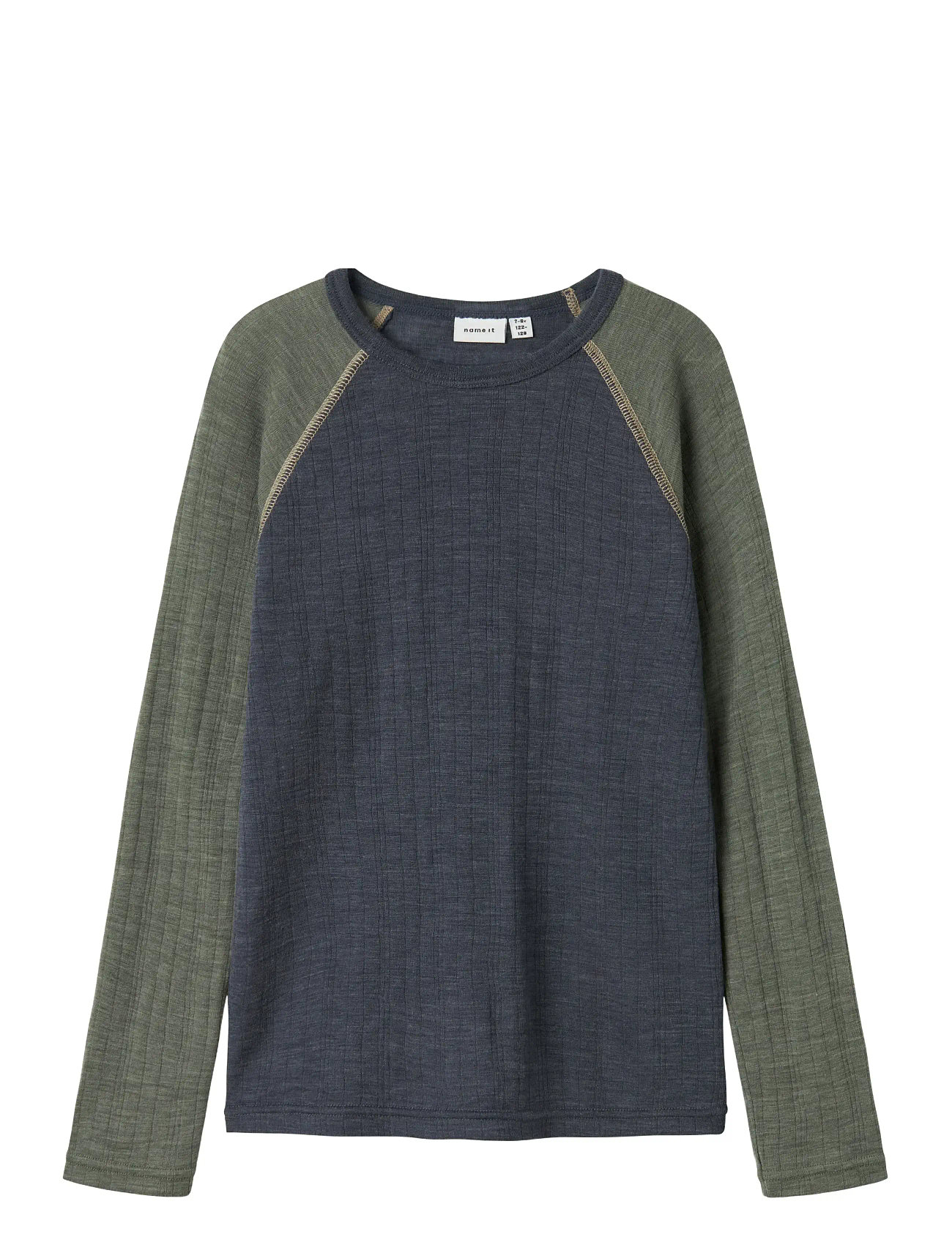 Nkmwang Wool Needle Ls Top Solid Navy Name It