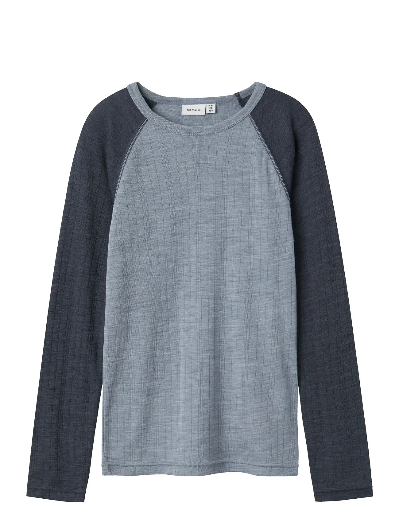 Nkmwang Wool Needle Ls Top Solid Blue Name It