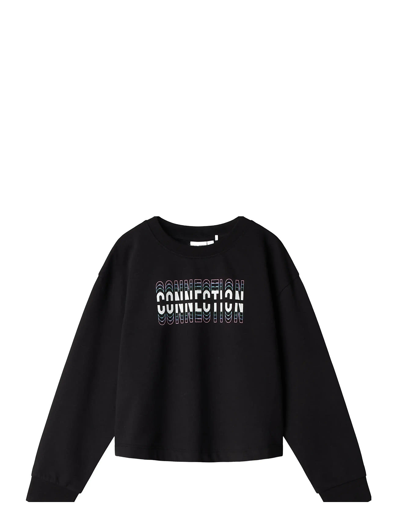 Nkfvanita Ls Short Boxy Sweat Unb Black Name It