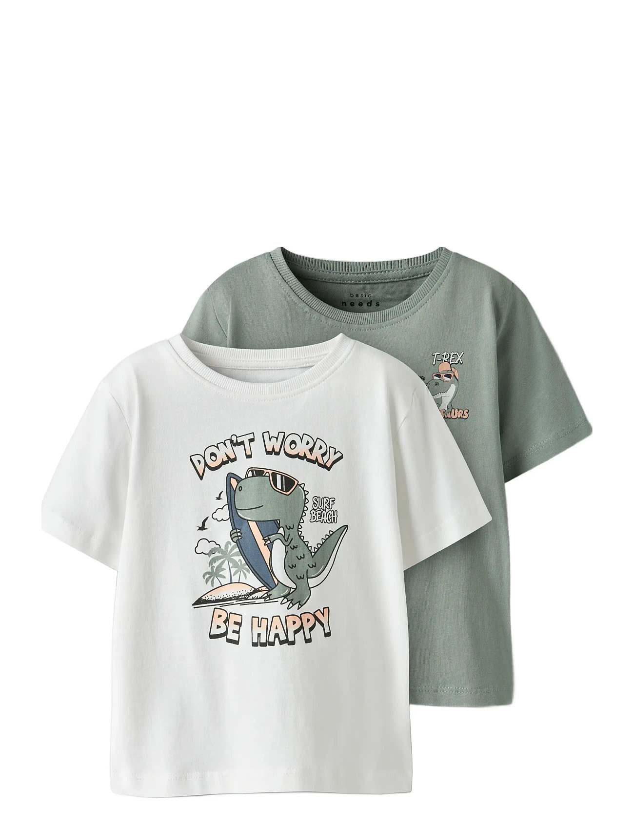 name it Nmmvagno 2P Ss Loose Top, 92, Green, T-Shirts > Kortærmede, Børn
