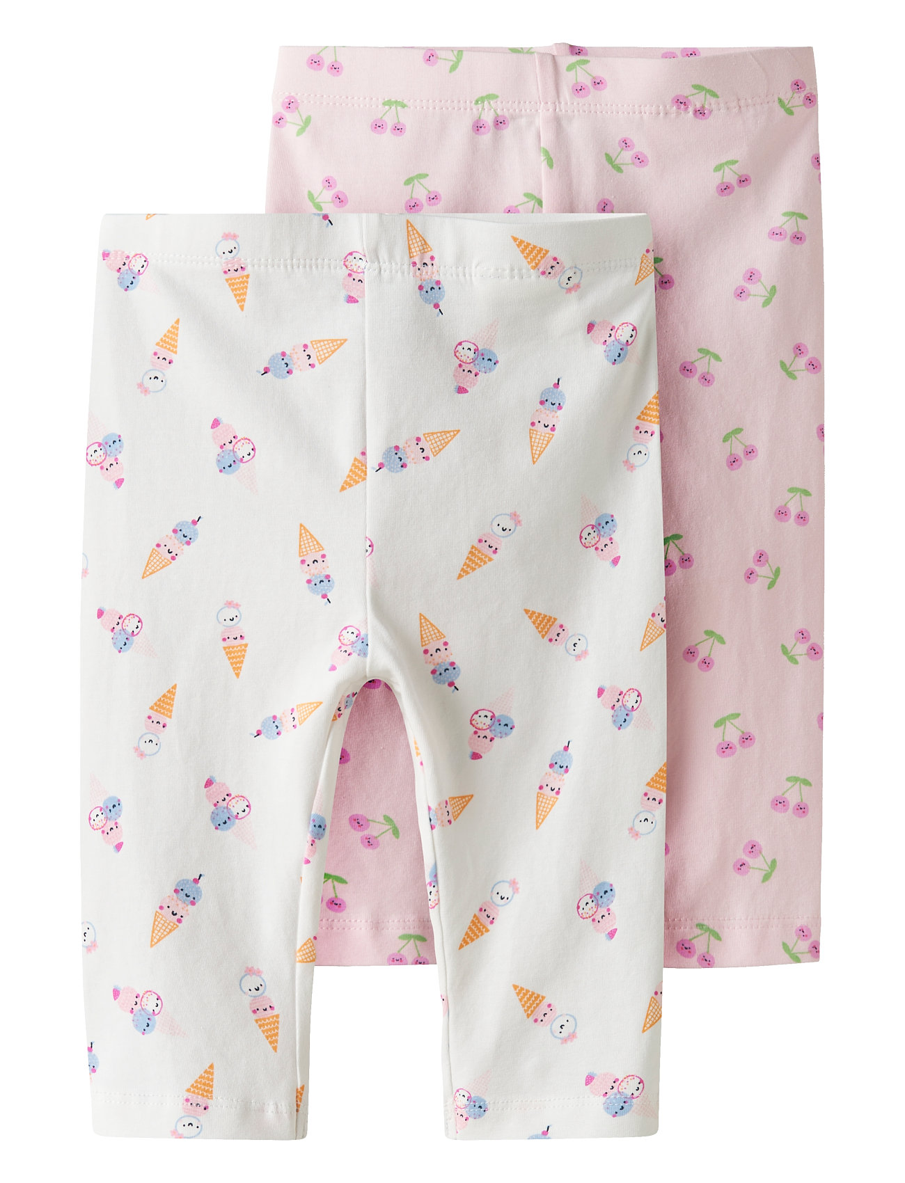 name it Nmfvivian 2P Aop Capri Legging, 116, White, Underdele > Leggings, Børn