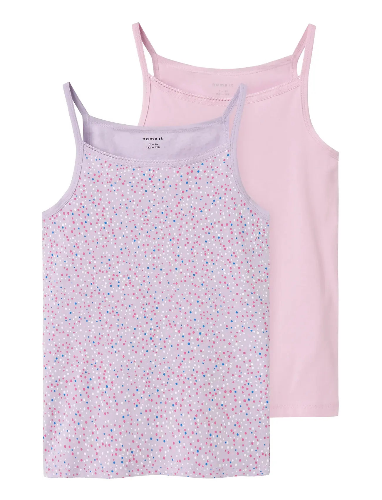 Nkfstrap Top 2P Pastel Lilac Dot Noos Pink Name It