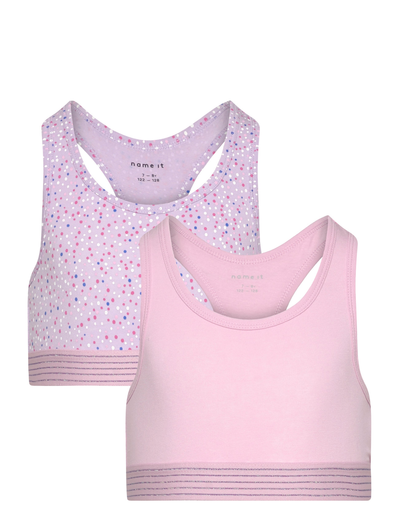 Nkfshort Top 2P Pastel Lilac Dot Noos Purple Name It