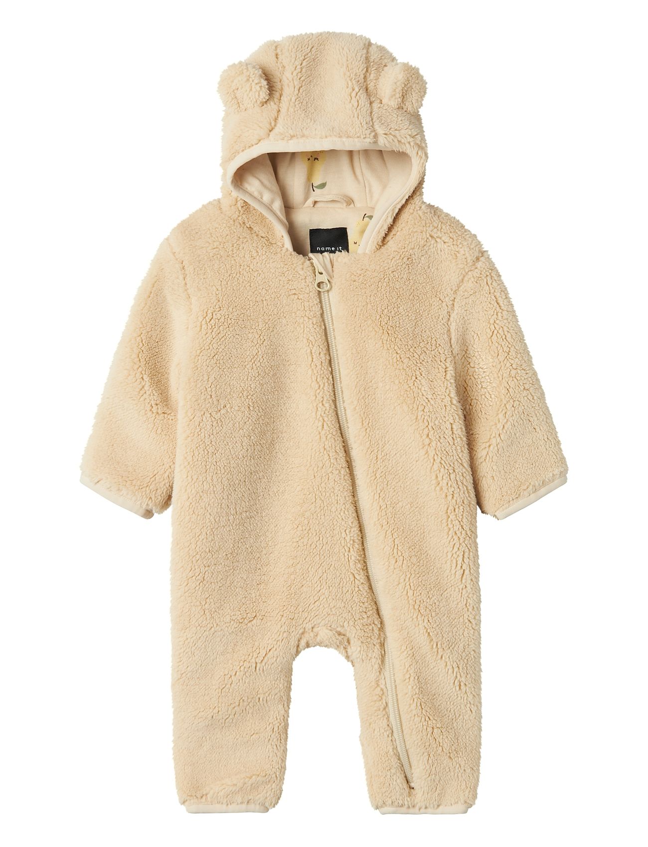 Nbnmayan Teddy Suit Solid Outerwear Fleece Outerwear Fleece Coveralls Beige Name It