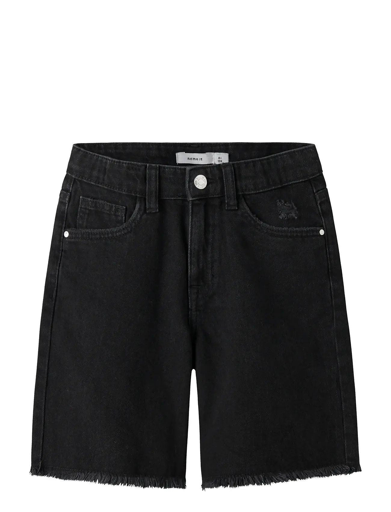 NAME IT Nkfbella Hw Wide Dnm Shorts 1488-Be Noos Schwarz - 128 - Kinder