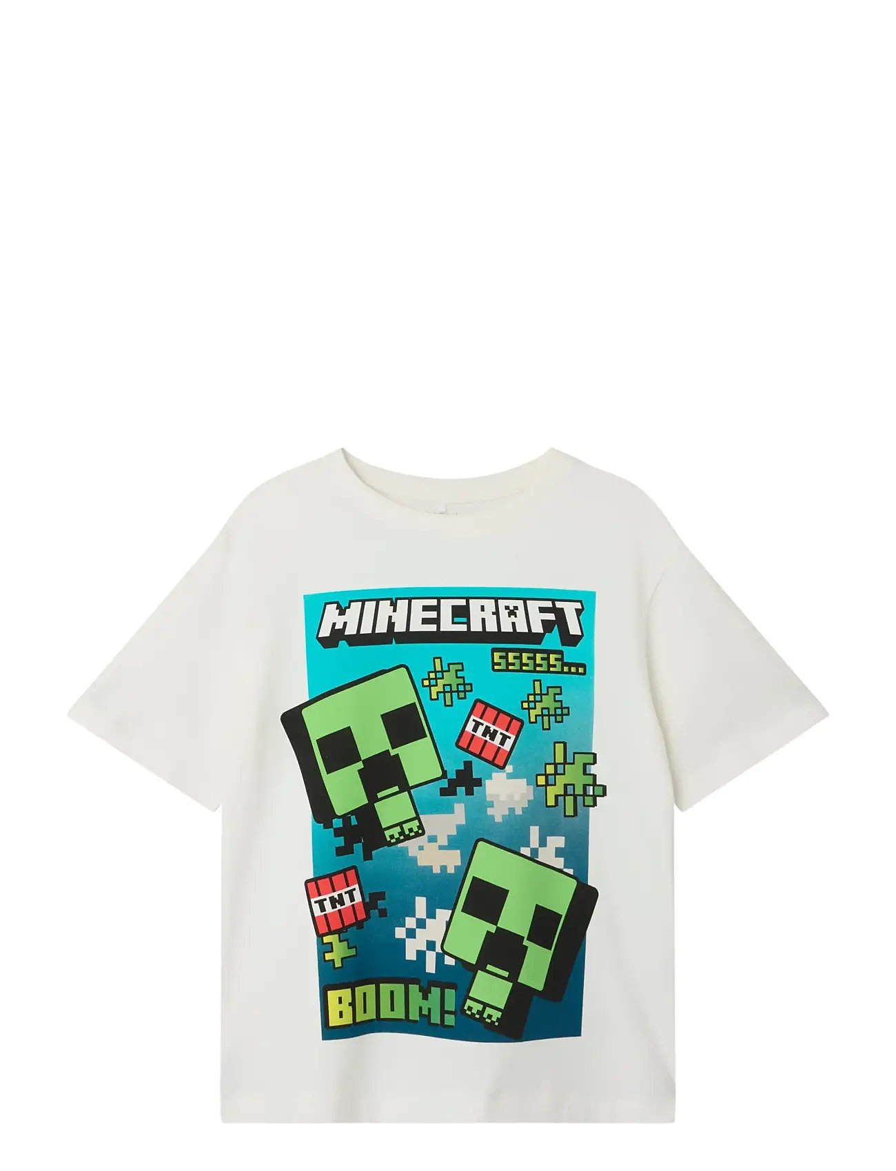NAME IT Nkmmus Minecraft Nreg Ss Oberteil Noos Bfu Weiß - 116 - Kinder